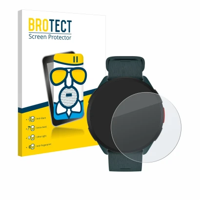 Face avant d’un emballage produit avec le logo de la marque BROTECT. À côté, l’appareil Polar Pacer est représenté avec la pro