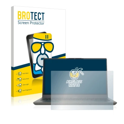 Face avant d’un emballage produit avec le logo de la marque BROTECT. À côté, l’appareil Fujitsu Lifebook U7411 est représenté 