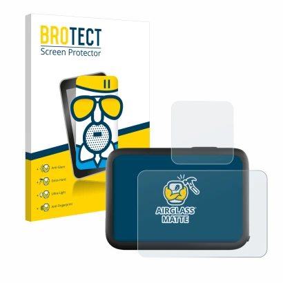 Face avant d’un emballage produit avec le logo de la marque BROTECT. À côté, l’appareil GoPro Hero 11 Black est représenté ave