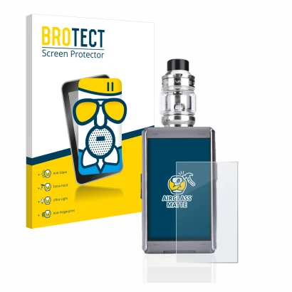 Face avant d’un emballage produit avec le logo de la marque BROTECT. À côté, l’appareil GeekVape T200 est représenté avec la p