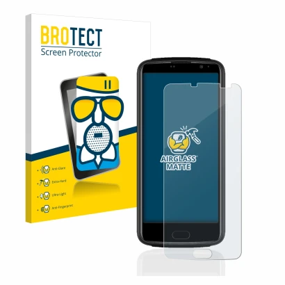 Face avant d’un emballage produit avec le logo de la marque BROTECT. À côté, l’appareil Beafon M7 premium est représenté avec