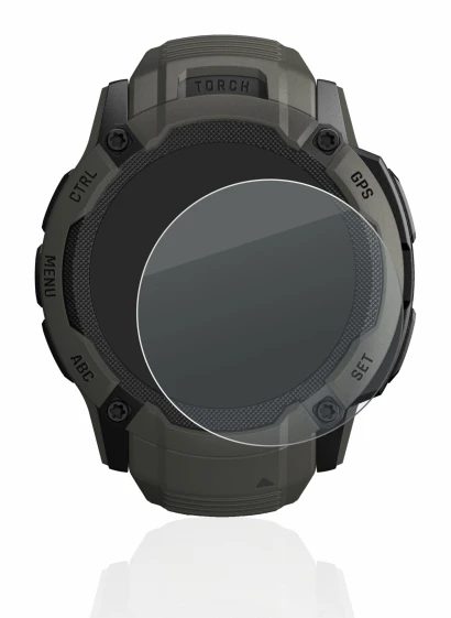 Image de l'appareil Garmin Instinct 2X Solar avec une grande variété de protections d'écran.