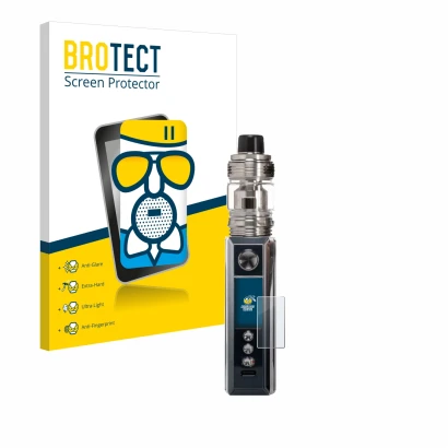 Face avant d’un emballage produit avec le logo de la marque BROTECT. À côté, l’appareil Voopoo Drag M100S est représenté avec 