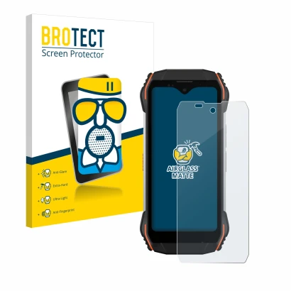 Face avant d’un emballage produit avec le logo de la marque BROTECT. À côté, l’appareil Blackview N6000 est représenté avec la