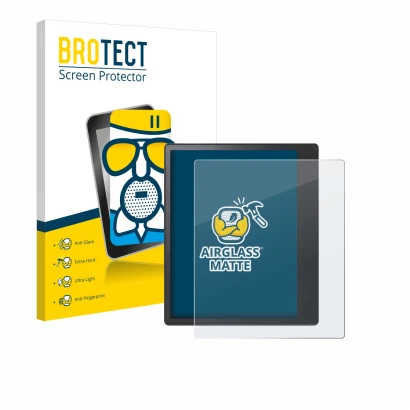 Face avant d’un emballage produit avec le logo de la marque BROTECT. À côté, l’appareil Kobo Elipsa 2E est représenté avec la