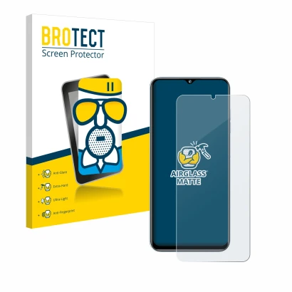 Face avant d’un emballage produit avec le logo de la marque BROTECT. À côté, l’appareil Oukitel C36 (2023) est représenté avec