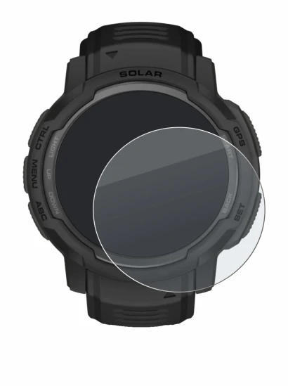 Image de l'appareil Garmin Instinct Crossover AMOLED avec une grande variété de protections d'écran.