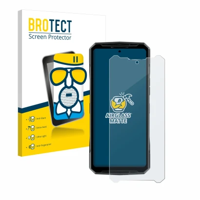 Face avant d’un emballage produit avec le logo de la marque BROTECT. À côté, l’appareil Doogee DK10 est représenté avec la pro