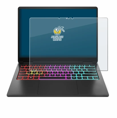 Image de l'appareil HP Omen Transcend 14 avec une grande variété de protections d'écran.