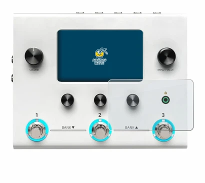 Image de l'appareil Hotone Ampero II Stomp avec une grande variété de protections d'écran.