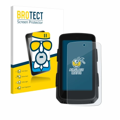 Face avant d’un emballage produit avec le logo de la marque BROTECT. À côté, l’appareil Hammerhead Karoo 3 est représenté avec