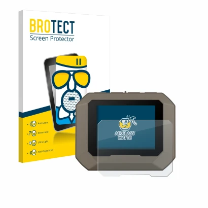 Face avant d’un emballage produit avec le logo de la marque BROTECT. À côté, l’appareil Garmin Xero C1 Pro est représenté avec