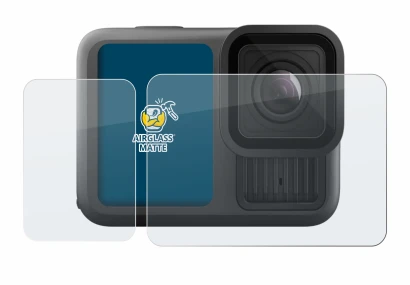 Image de l'appareil GoPro Hero 13 Black avec une grande variété de protections d'écran.