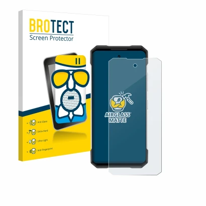 Face avant d’un emballage produit avec le logo de la marque BROTECT. À côté, l’appareil Doogee S200 est représenté avec la pro