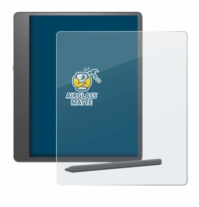 Image de l'appareil Amazon Kindle Scribe 2024 avec une grande variété de protections d'écran.