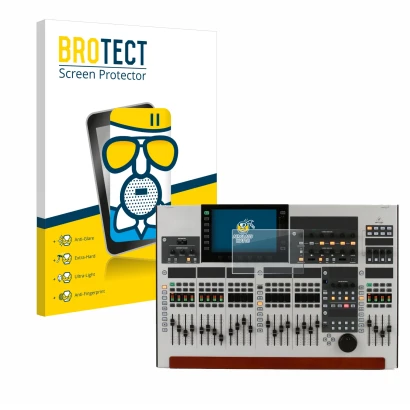 Face avant d’un emballage produit avec le logo de la marque BROTECT. À côté, l’appareil Behringer Wing est représenté avec la 