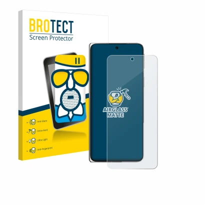 Face avant d’un emballage produit avec le logo de la marque BROTECT. À côté, l’appareil Oppo Find N5 est représenté avec la pr