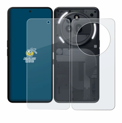 Image de l'appareil Nothing Phone (3a) Pro (Avant+Arrière) avec une grande variété de protections d'écran.