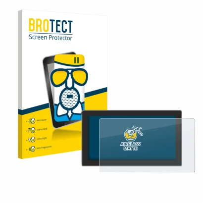 Face avant d’un emballage produit avec le logo de la marque BROTECT. À côté, l’appareil Cupra Tavascan 15" (2025) est représen