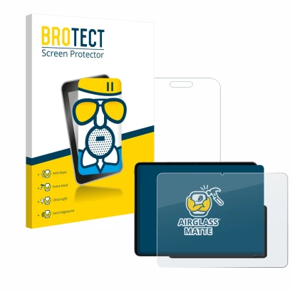 Face avant d’un emballage produit avec le logo de la marque BROTECT. À côté, l’appareil OnePlus Pad 3 est représenté avec la p