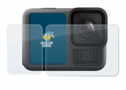 Image de l'appareil GoPro Hero 13 Black Creator Edition avec une grande variété de protections d'écran.