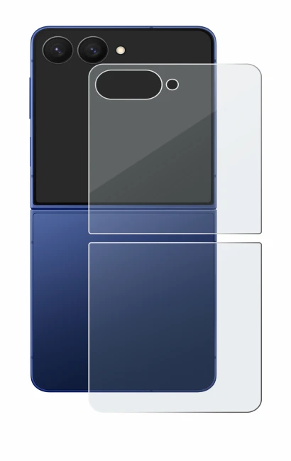 Image de l'appareil Samsung Galaxy Z Flip 7 (Arrière) avec une grande variété de protections d'écran.