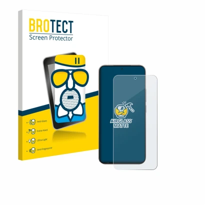 Face avant d’un emballage produit avec le logo de la marque BROTECT. À côté, l’appareil Xiaomi 15T Pro est représenté avec la 