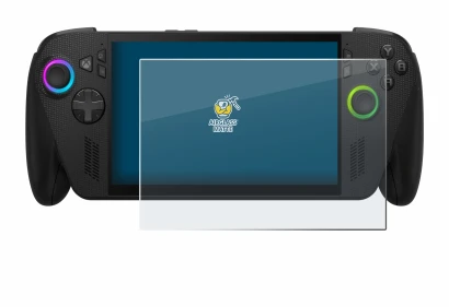 Image de l'appareil ASUS ROG Ally X 2025 avec une grande variété de protections d'écran.