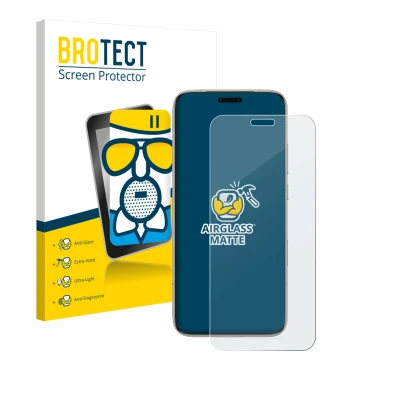 Face avant d’un emballage produit avec le logo de la marque BROTECT. À côté, l’appareil Honor Magic 8 Pro est représenté avec 