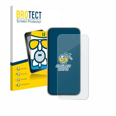 Face avant d’un emballage produit avec le logo de la marque BROTECT. À côté, l’appareil Huawei Mate 70 Air est représenté avec