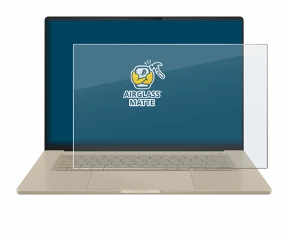 Image de l'appareil ASUS ZenBook A16 UX3607 avec une grande variété de protections d'écran.
