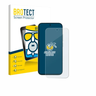 Face avant d’un emballage produit avec le logo de la marque BROTECT. À côté, l’appareil Xiaomi Redmi Turbo 5 est représenté av