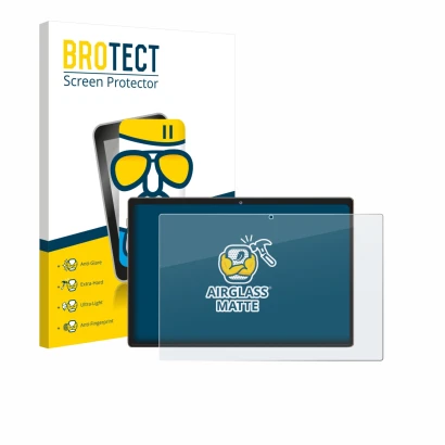 Face avant d’un emballage produit avec le logo de la marque BROTECT. À côté, l’appareil Dghrti TAB30 10.1" est représenté avec