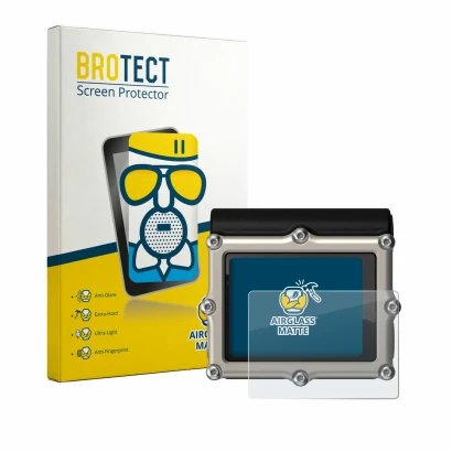 Face avant d’un emballage produit avec le logo de la marque BROTECT. À côté, l’appareil Shearwater Petrel 3 dive computer est