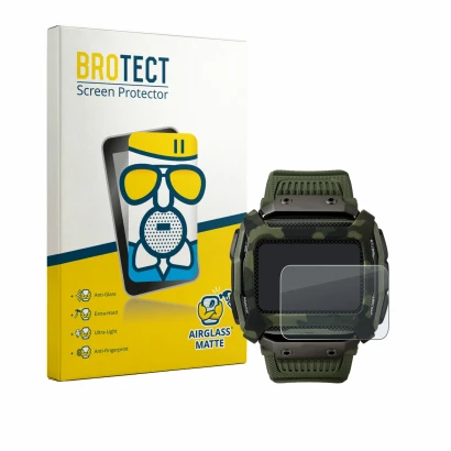 Face avant d’un emballage produit avec le logo de la marque BROTECT. À côté, l’appareil Timex Command Shock est représenté ave