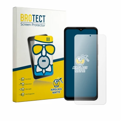 Face avant d’un emballage produit avec le logo de la marque BROTECT. À côté, l’appareil HMD Arc est représenté avec la protect