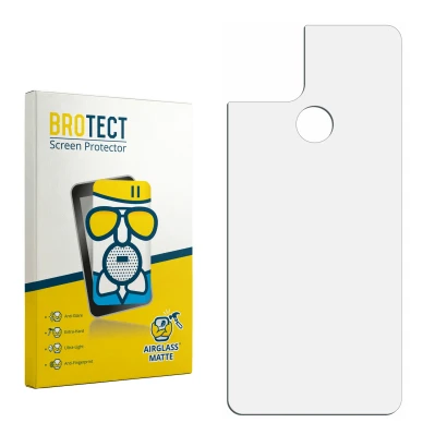 Face avant d’un emballage produit avec le logo de la marque BROTECT. À côté se trouve la protection d’écran correspondante.