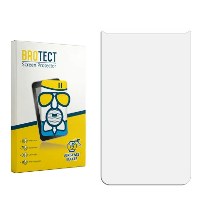 Face avant d’un emballage produit avec le logo de la marque BROTECT. À côté se trouve la protection d’écran correspondante.