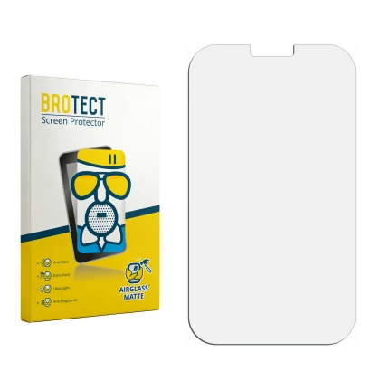 Face avant d’un emballage produit avec le logo de la marque BROTECT. À côté se trouve la protection d’écran correspondante.