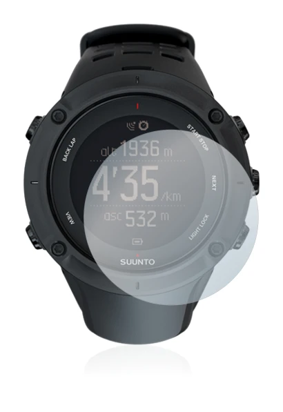 Image de l'appareil Suunto Ambit3 Peak Black avec une grande variété de protections d'écran.