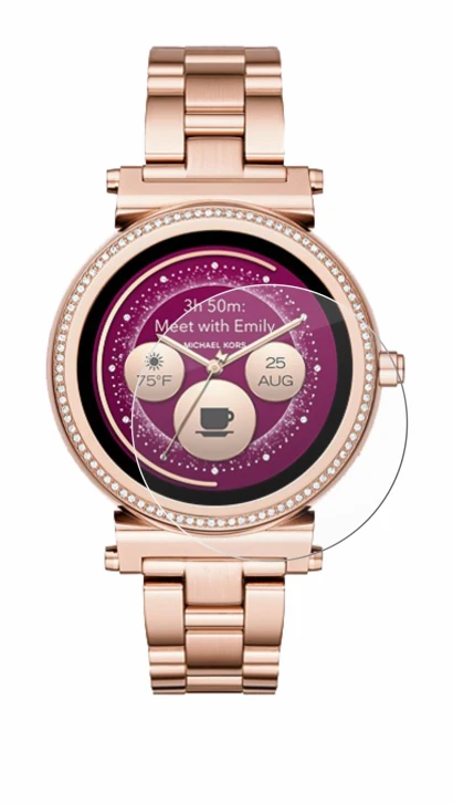 Image de l'appareil Michael Kors Access Sofie avec une grande variété de protections d'écran.