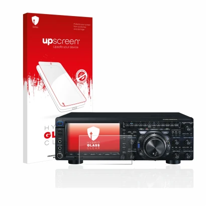 Face avant d’un emballage produit avec le logo de la marque upscreen. À côté, l’appareil Yaesu FT-DX101D est représenté avec l