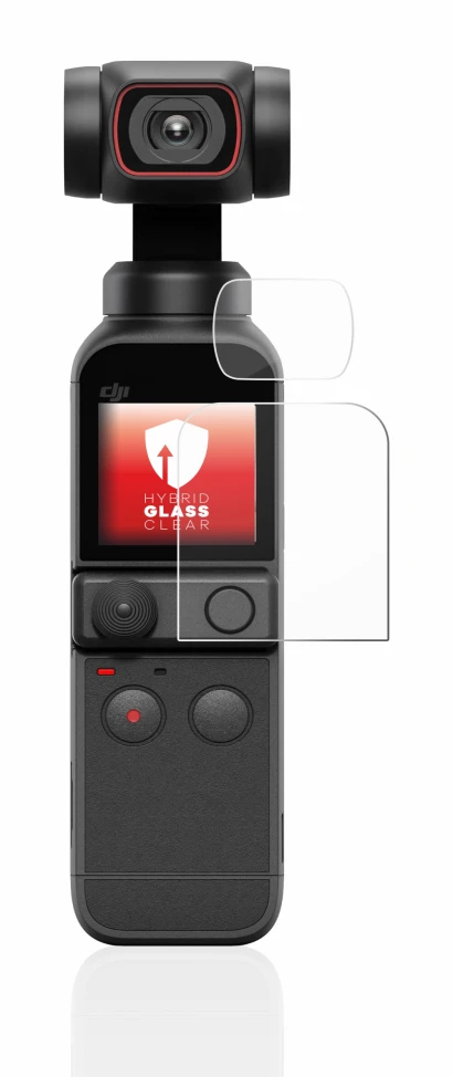 Image de l'appareil DJI Osmo Pocket 2 (Affichage + Lentille) avec une grande variété de protections d'écran.