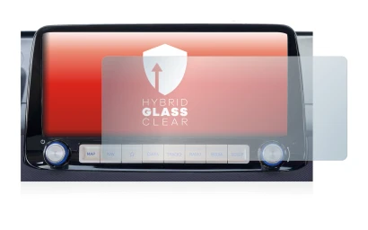 Image de l'appareil Hyundai Kona 2020 Infotainment System 10" avec une grande variété de protections d'écran.