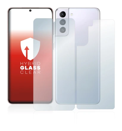 Image de l'appareil Samsung Galaxy S21 5G (Avant+Arrière) avec une grande variété de protections d'écran.