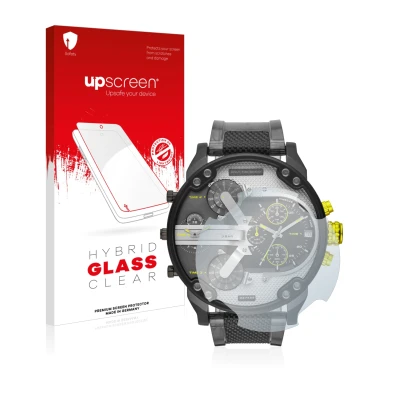 Face avant d’un emballage produit avec le logo de la marque upscreen. À côté, l’appareil Diesel DZ7422 Mr. Daddy 2.0 est repré