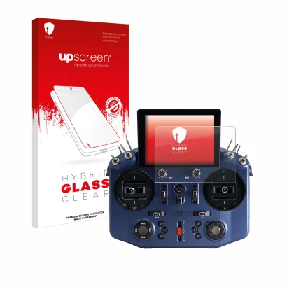 Face avant d’un emballage produit avec le logo de la marque upscreen. À côté, l’appareil FrSky Tandem X20S est représenté avec