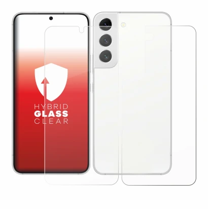 Image de l'appareil Samsung Galaxy S22 5G (Avant+Arrière) avec une grande variété de protections d'écran.