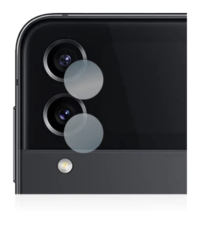 Image de l'appareil Samsung Galaxy Z Flip 4 (Caméra UNIQUEMENT) avec une grande variété de protections d'écran.