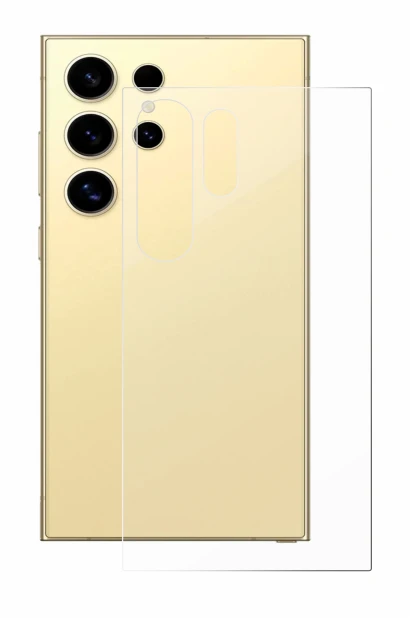 Image de l'appareil Samsung Galaxy S24 Ultra (Arrière) avec une grande variété de protections d'écran.